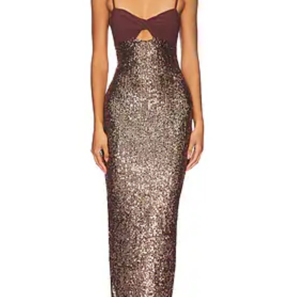 Nookie Brown Sequin Maxi Dress